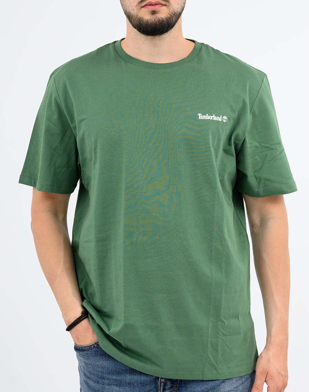 TIMBERLAND Small Linear Logo Print Tee TB0A5QQT-A6Z Green