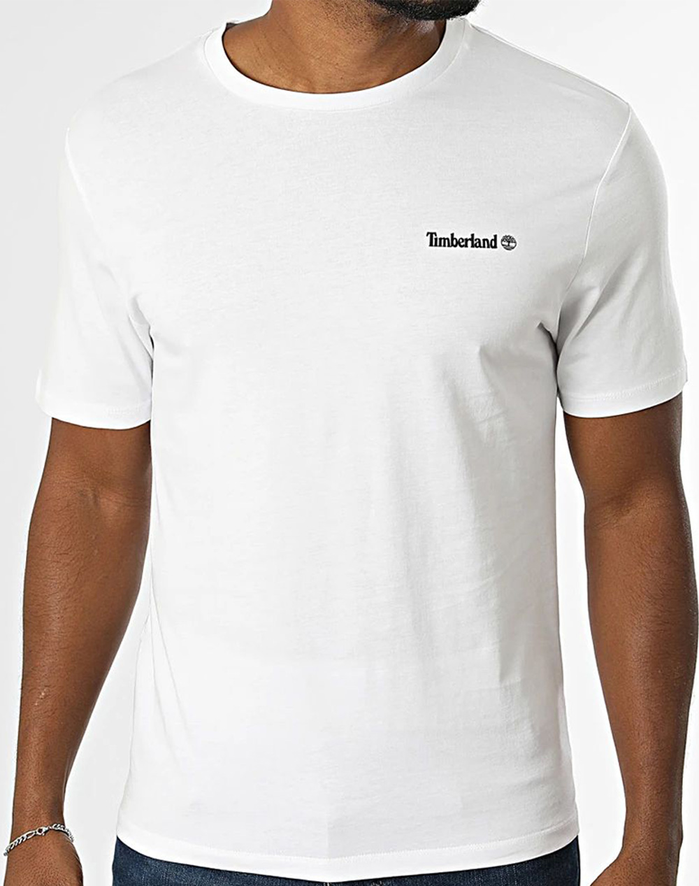 TIMBERLAND Small Linear Logo Print Tee TB0A5QQT-100 White