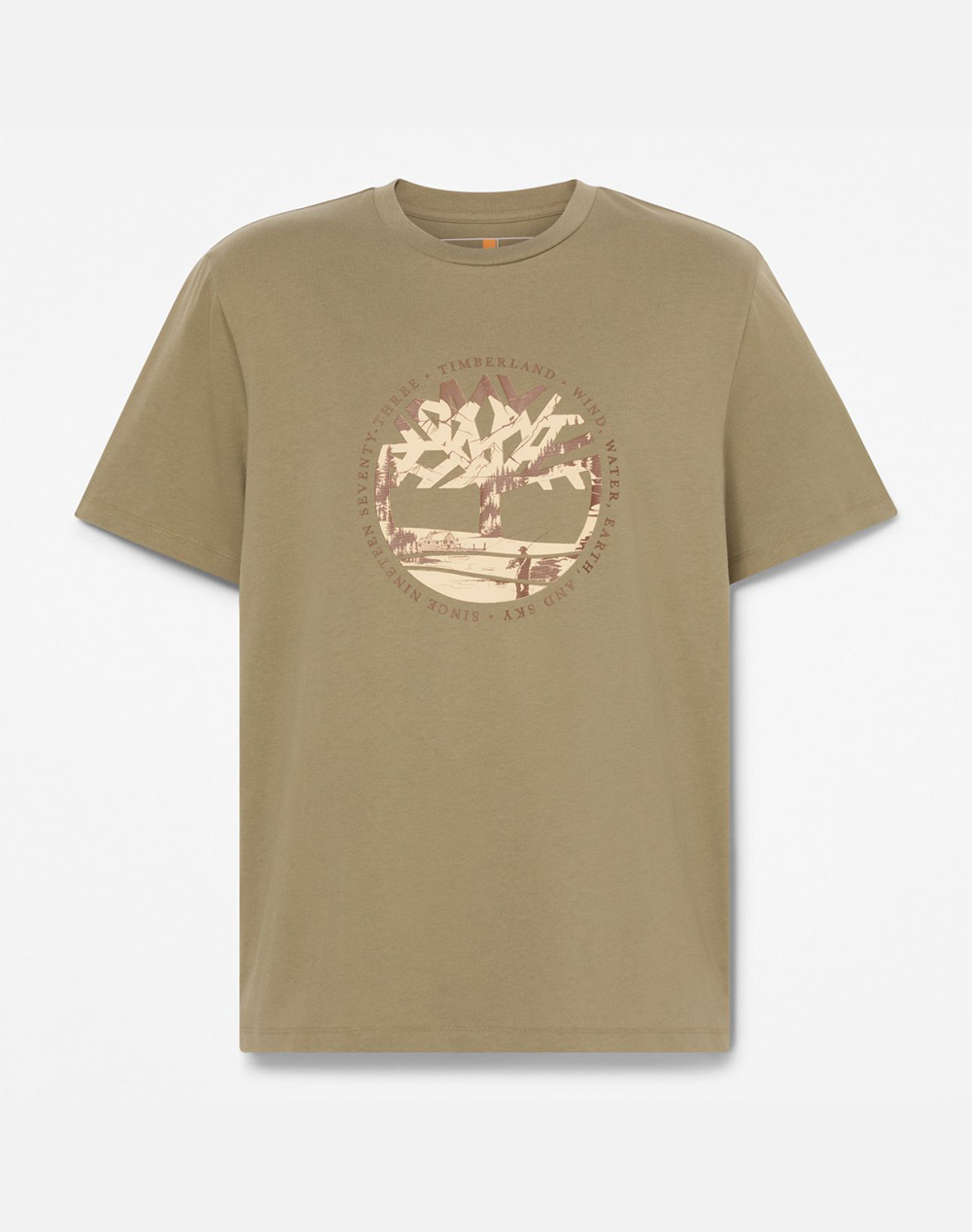 Timberland Tree Logo Lake House Graphic Tee Tb0A5Mvr-B39 Olive ανδρικά ρούχα μπλούζες T-Shirt Politikos Shop Πολιτικός