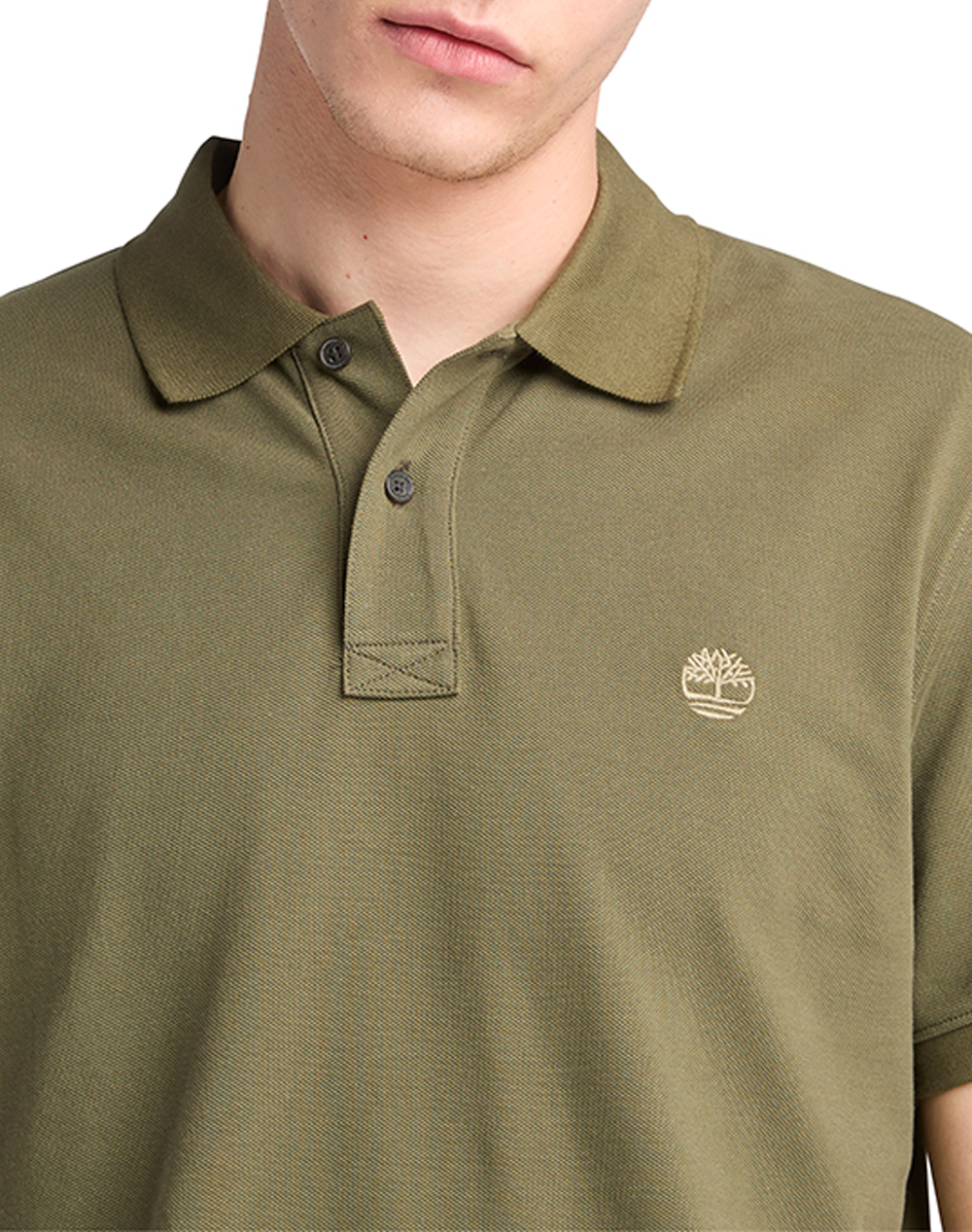 Timberland Pique Short Sleeve Polo Tb0A6Vdp-A58 Olive ανδρικά ρούχα μπλούζες Politikos Shop Πολιτικός