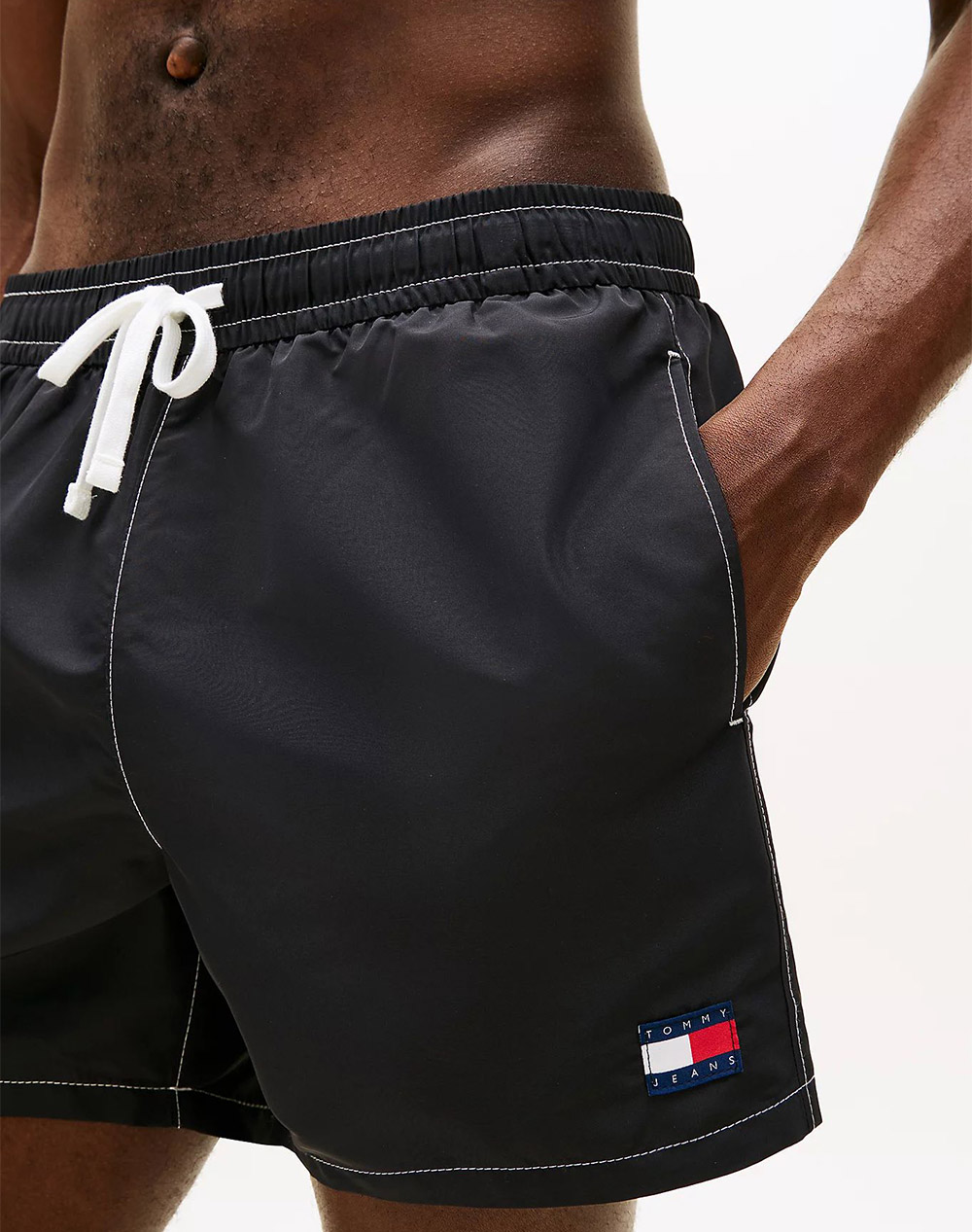 Tommy Jeans Tj Medium Drawstring Solid Um0Um03852-Bds Black ανδρικά ρούχα μαγιό Σορτς Politikos Shop Πολιτικός