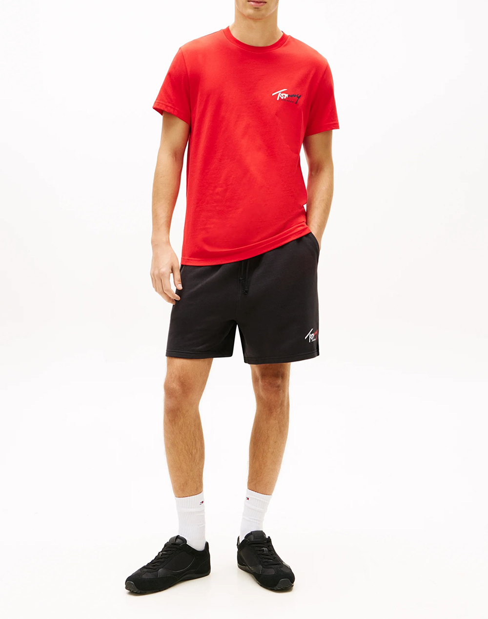 Tommy Jeans Tjm Signature Beach Short Dm0Dm23017-Bds Black ανδρικά αθλητικά ρούχα Σορτς Βερμουδα Politikos Shop Πολιτικός