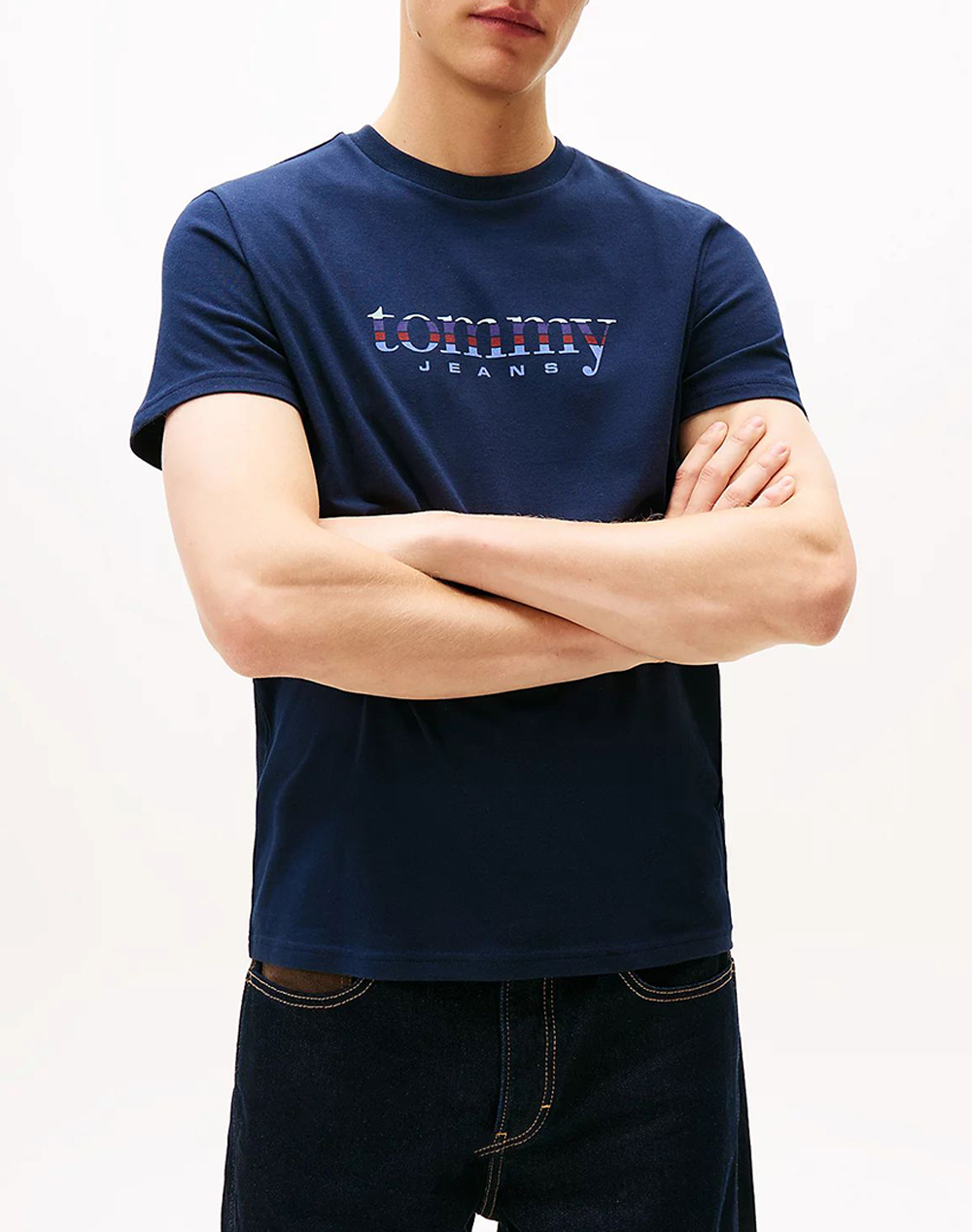 TOMMY JEANS TJM SLIM ENTRY DNA SS T EXT DM0DM22333-C1G DarkBlue