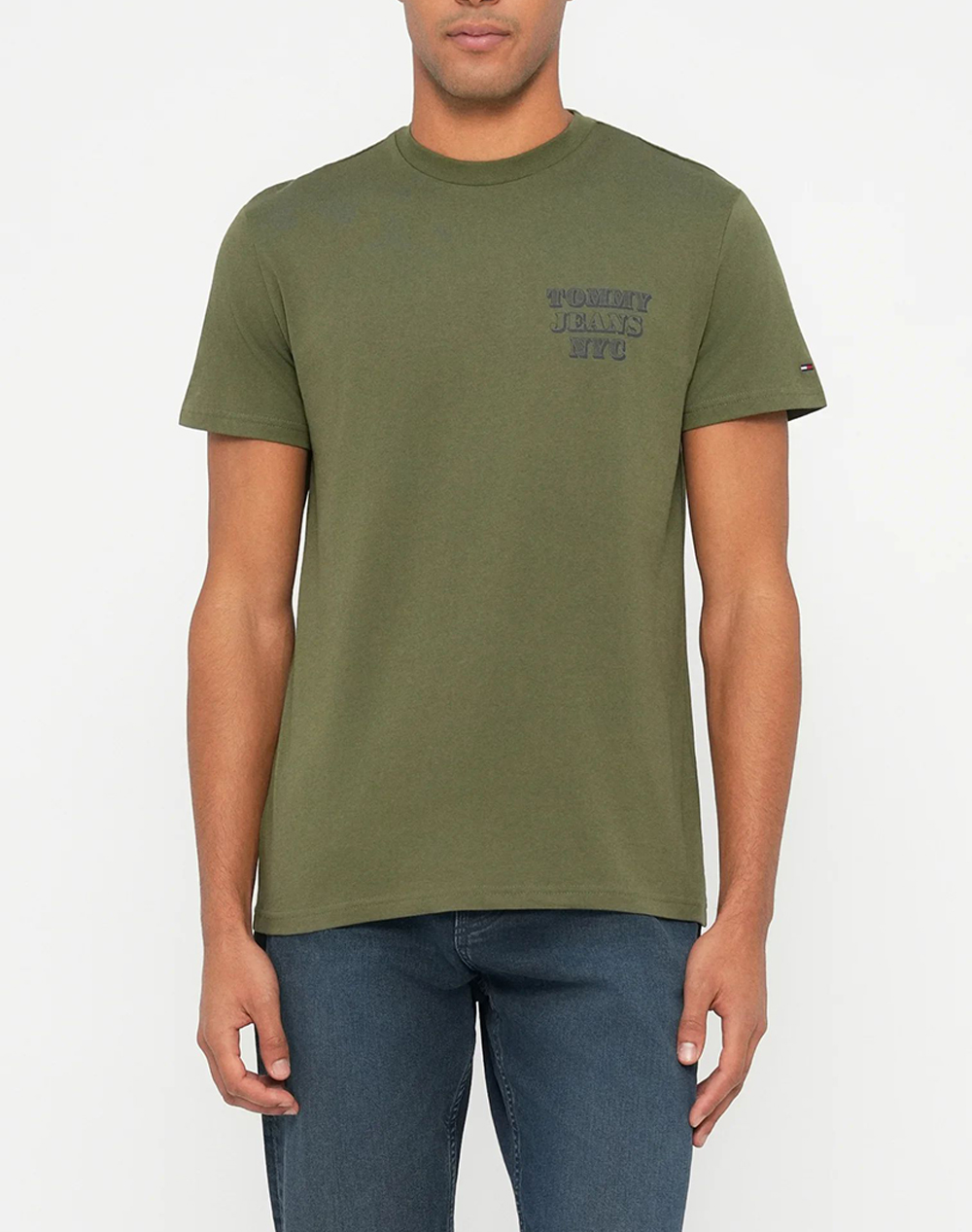 TOMMY JEANS TJM SLIM ENTRY BILLS SS TEE DM0DM22321-GY1 Khaki