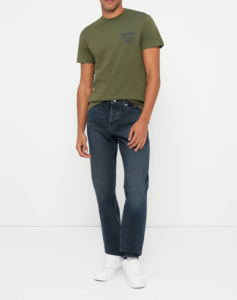 Tommy Jeans Tjm Slim Entry Bills Ss Tee Dm0Dm22321-Gy1 Khaki ανδρικά ρούχα μπλούζες T-Shirt Politikos Shop Πολιτικός