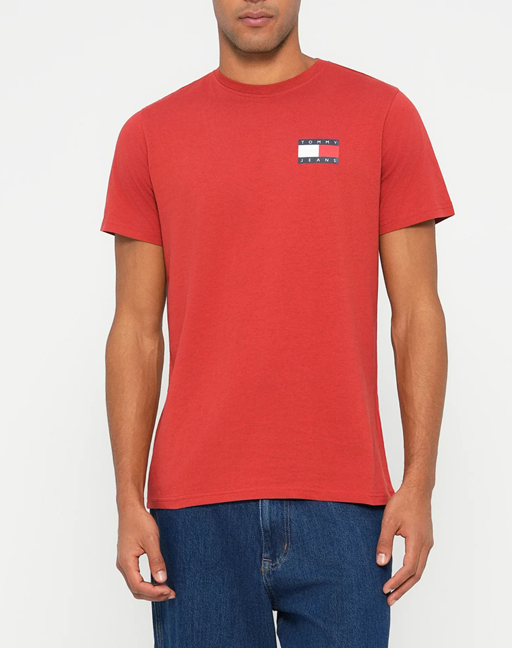 TOMMY JEANS TJM SLIM ESSENTIAL FLAG TEE EXT DM0DM20740-XL0 Red