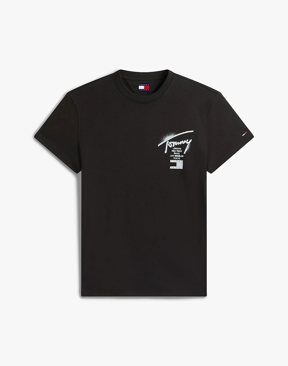 Tommy Jeans Tjm Reg City Sign Ss Tee Ext Dm0Dm22553-Bds Black ανδρικά ρούχα μπλούζες T-Shirt Politikos Shop Πολιτικός