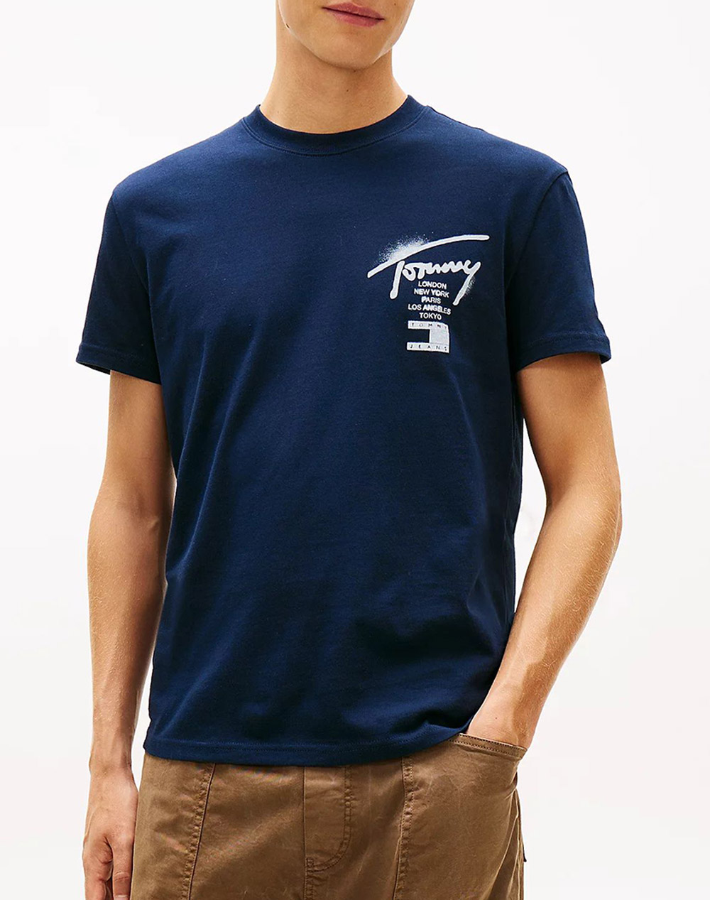 TOMMY JEANS TJM REG CITY SIGN SS TEE EXT DM0DM22553-C1G DarkBlue
