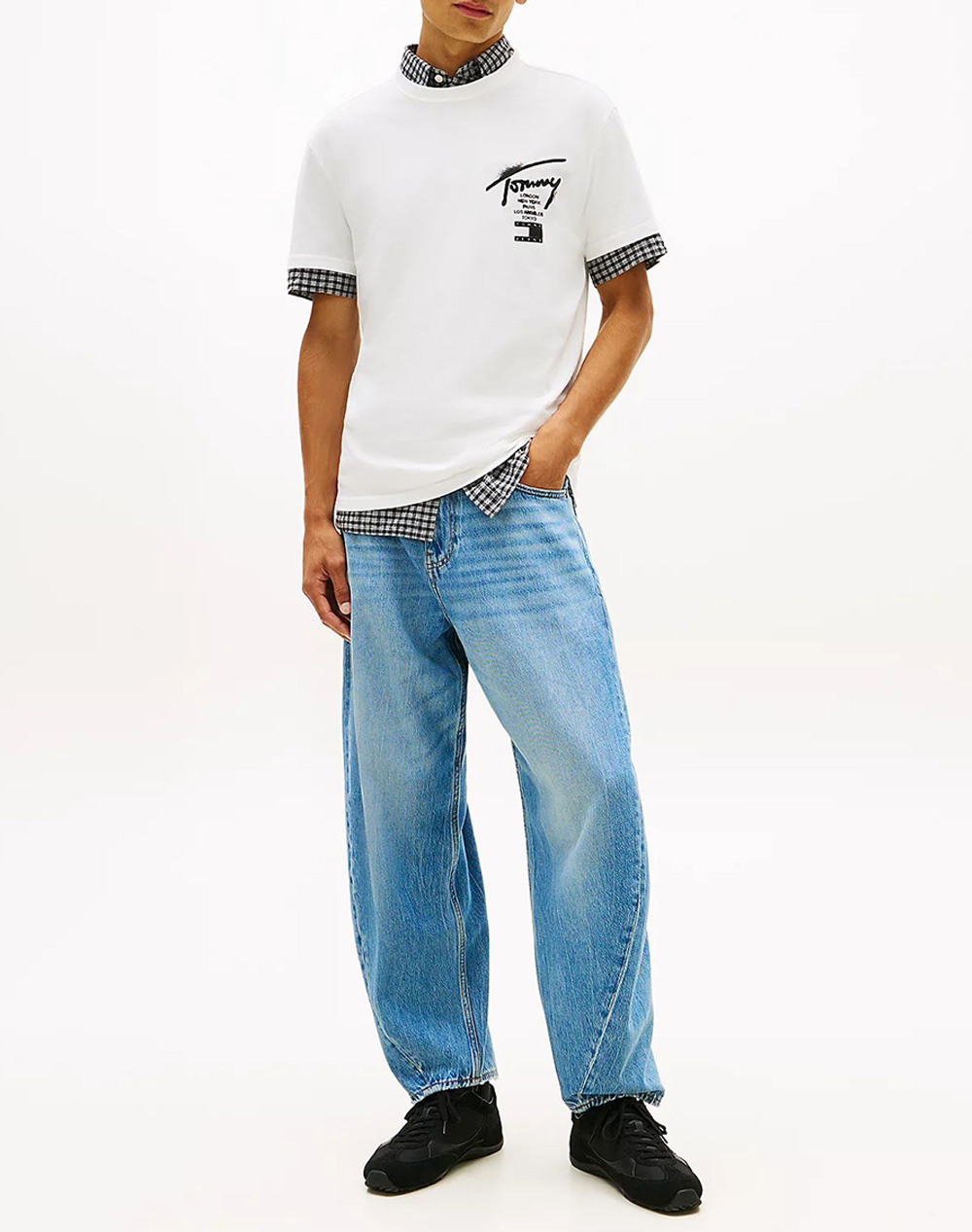 Tommy Jeans Tjm Reg City Sign Ss Tee Ext Dm0Dm22553-Ybl Offwhite ανδρικά ρούχα μπλούζες T-Shirt Politikos Shop Πολιτικός