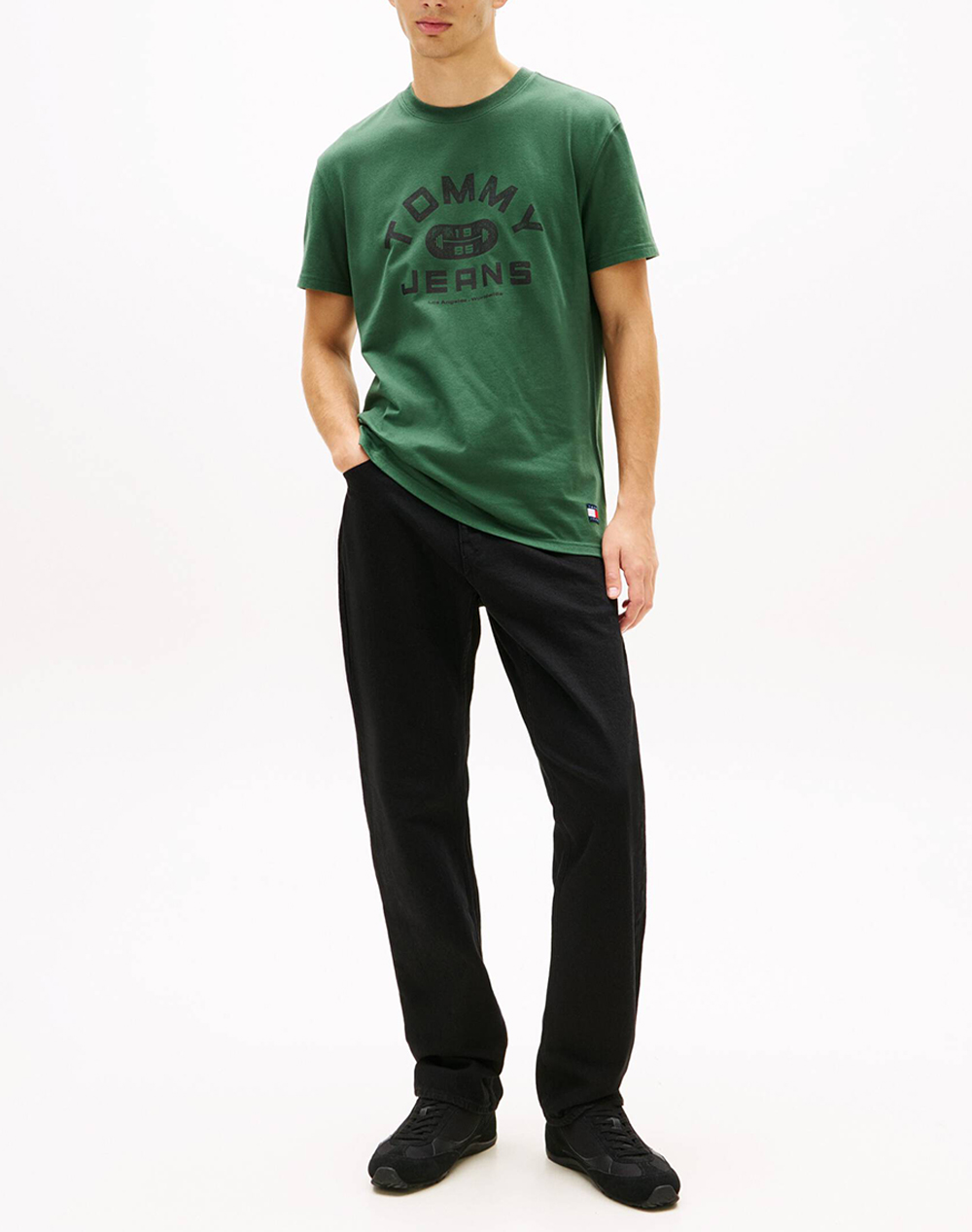 Tommy Jeans Tjm Reg Tj Gym Ss Tee Ext Dm0Dm22551-Mbl Green ανδρικά ρούχα μπλούζες T-Shirt Politikos Shop Πολιτικός