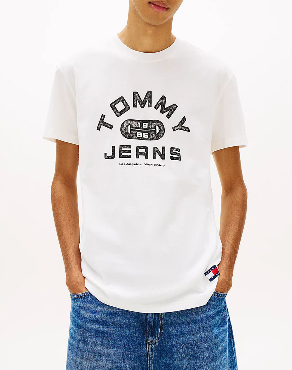 TOMMY JEANS TJM REG TJ GYM SS TEE EXT DM0DM22551-YBL OffWhite