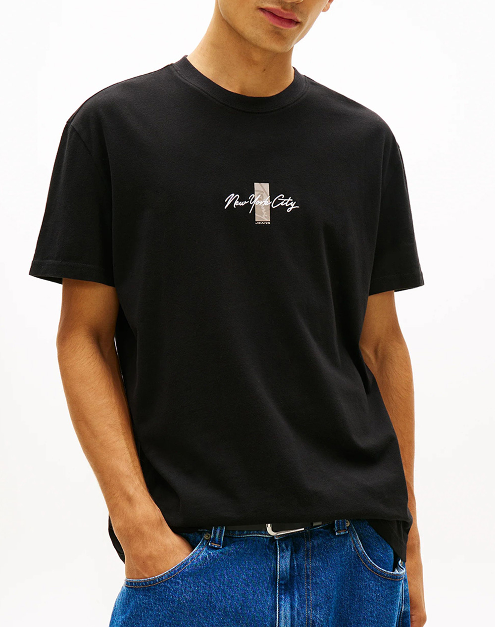 TOMMY JEANS TJM REG SIGN BLOCK SS TEE EXT DM0DM22532-BDS Black