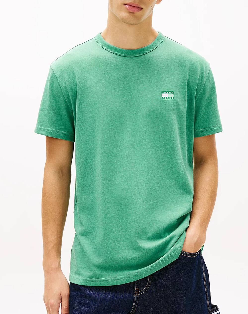 TOMMY JEANS TJM REG BADGE TEE EXT DM0DM22667-L5Y Green