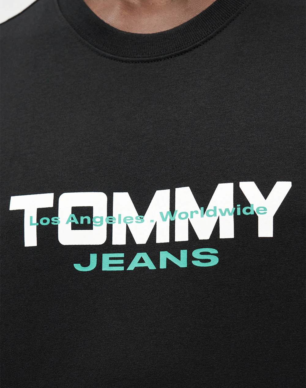 Tommy Jeans Tjm 90S Tj Block Ss Tee Dm0Dm22550-Bds Black ανδρικά ρούχα μπλούζες T-Shirt Politikos Shop Πολιτικός