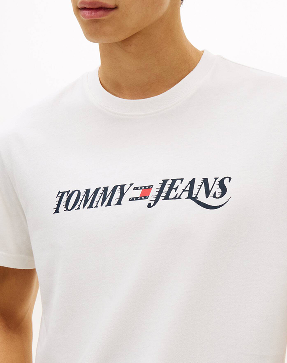 Tommy Jeans Tjm Reg Vintage La Ss Tee Dm0Dm22548-Ybl Ecru ανδρικά ρούχα μπλούζες T-Shirt Politikos Shop Πολιτικός