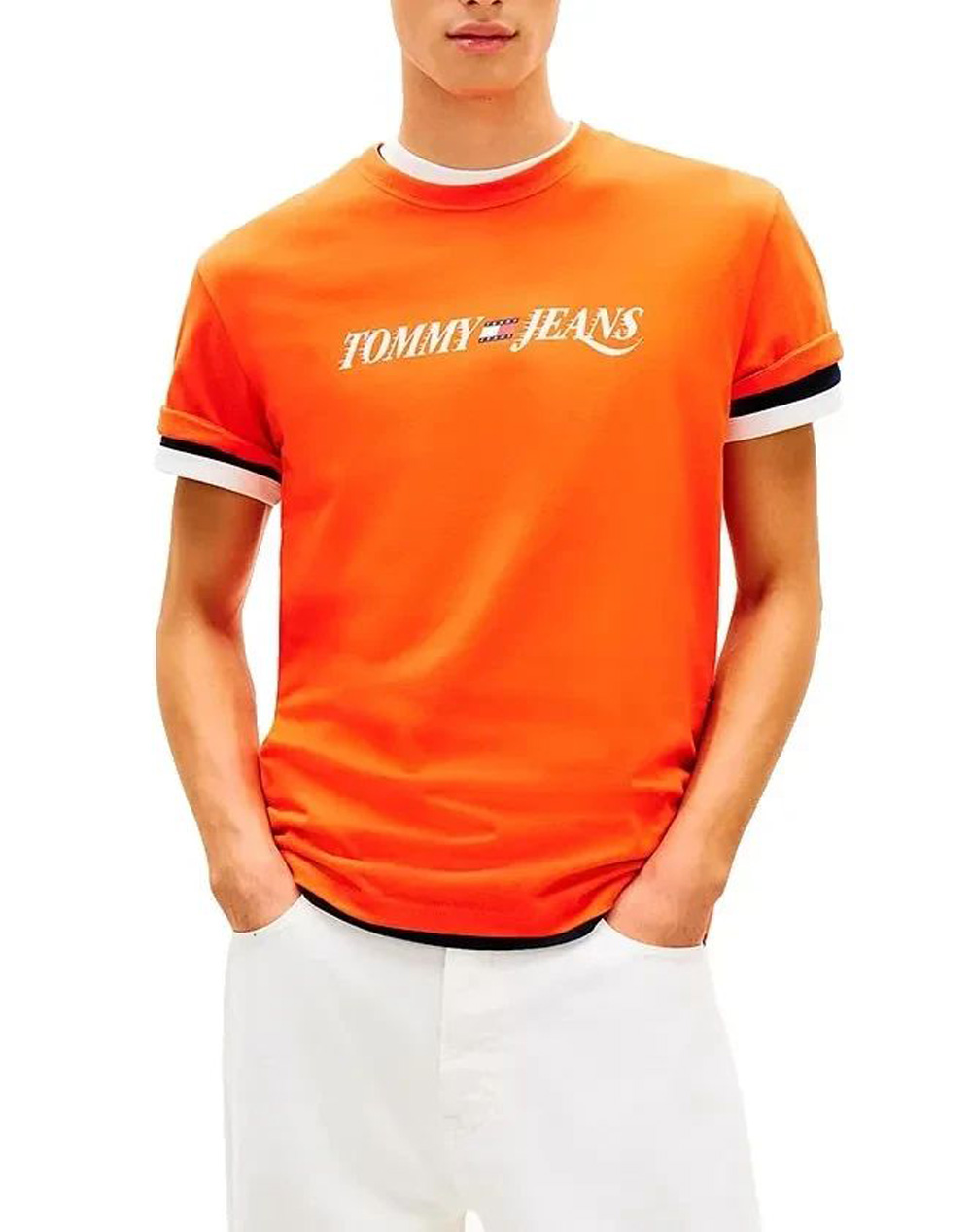 TOMMY JEANS TJM REG VINTAGE LA SS TEE DM0DM22548-XM2 Orange