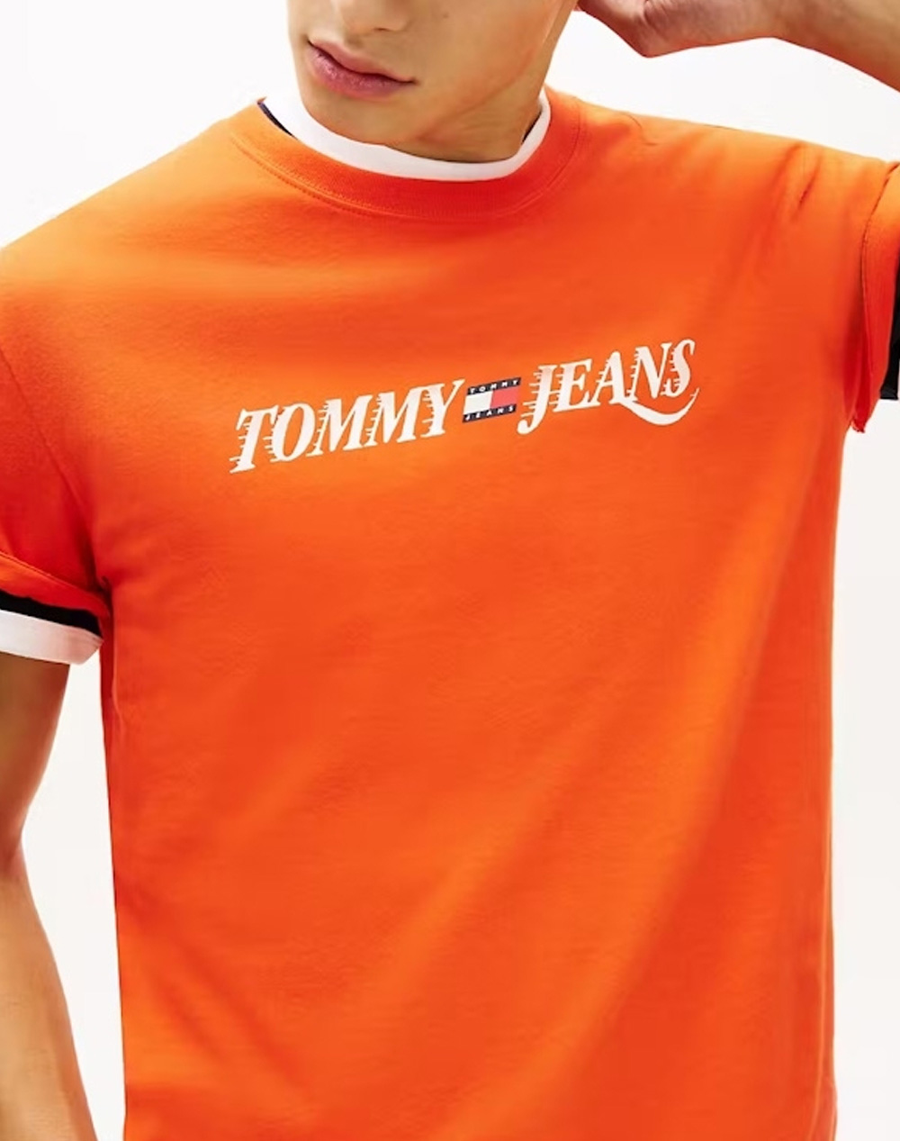 Tommy Jeans Tjm Reg Vintage La Ss Tee Dm0Dm22548-Xm2 Orange ανδρικά ρούχα μπλούζες T-Shirt Politikos Shop Πολιτικός