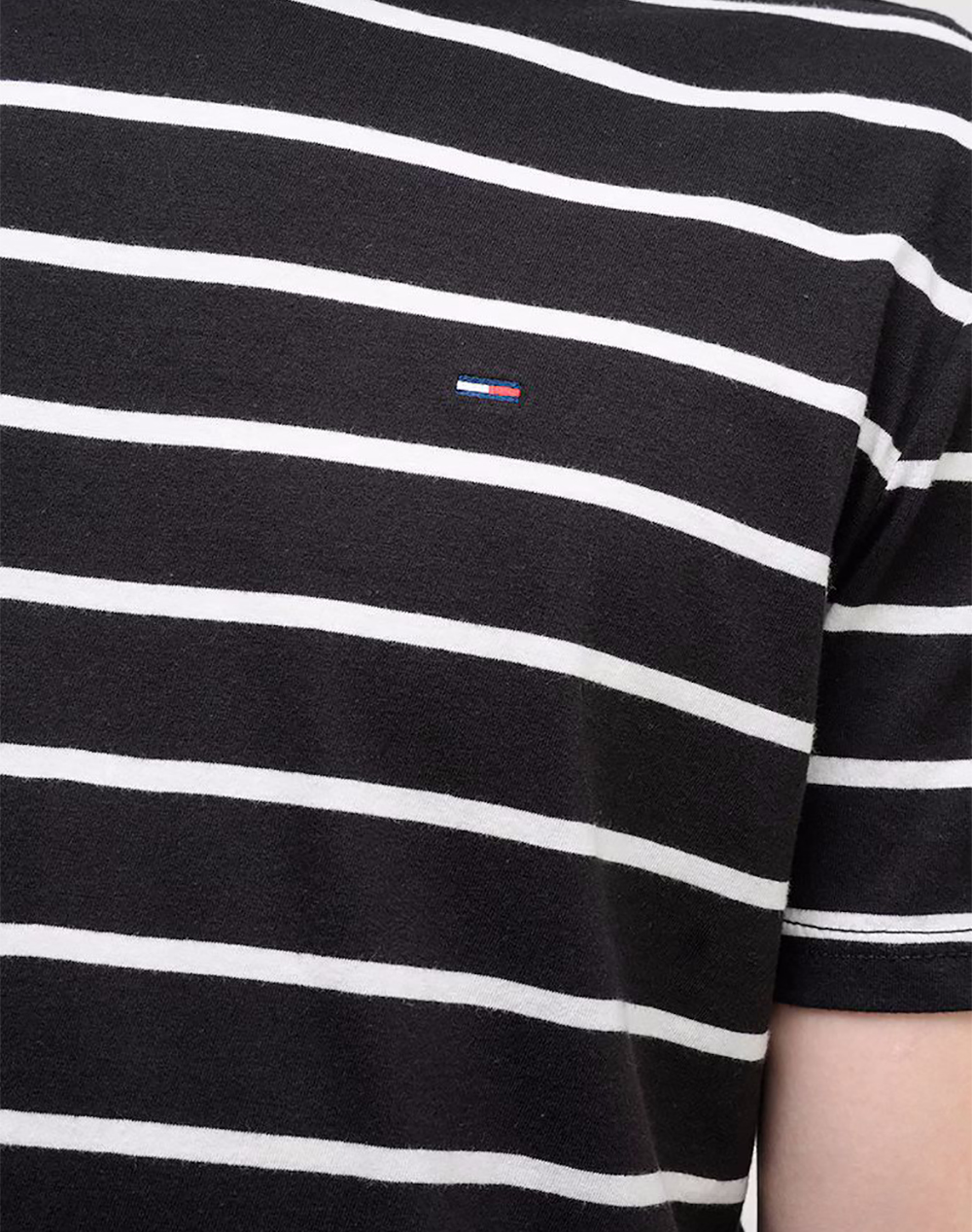 Tommy Jeans Tjm Reg Stripe Ss Tee Ext Dm0Dm22544-Bds Black ανδρικά ρούχα μπλούζες T-Shirt Politikos Shop Πολιτικός
