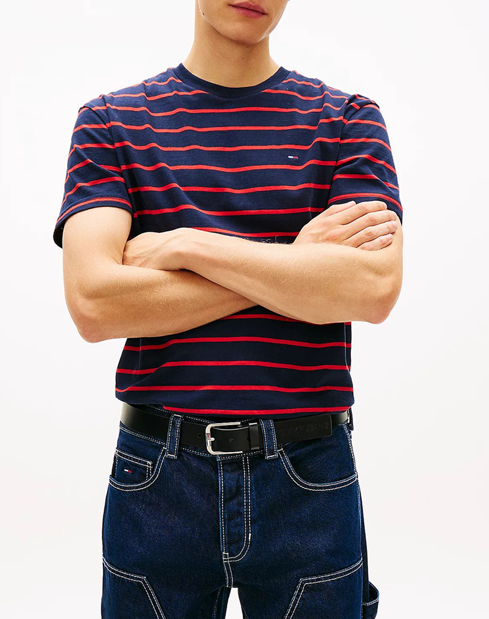 TOMMY JEANS TJM REG STRIPE SS TEE EXT DM0DM22544-C1G DarkBlue