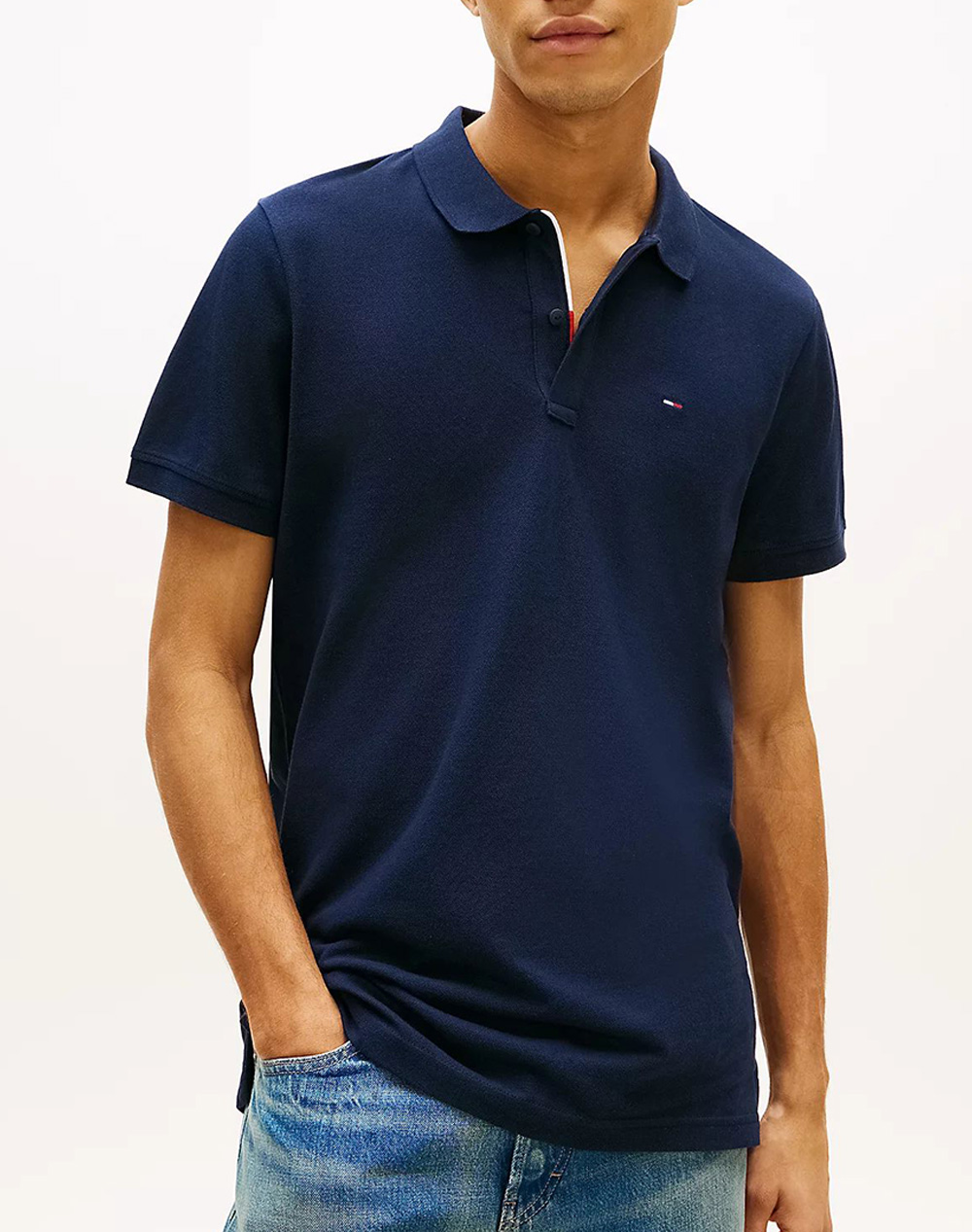 TOMMY JEANS TJM SLIM PLACKET POLO EXT DM0DM20676-C1G DarkBlue