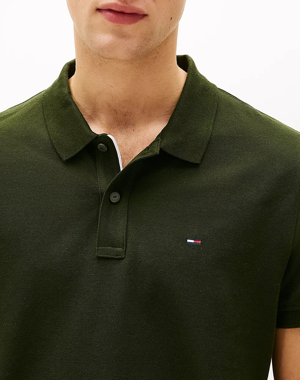 Tommy Jeans Tjm Slim Placket Polo Ext Dm0Dm20676-M0H Darkgreen ανδρικά ρούχα μπλούζες Politikos Shop Πολιτικός