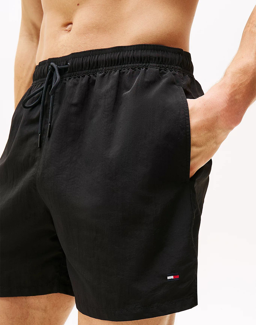Tommy Hilfiger Medium Drawstring Um0Um03477-Bds Black ανδρικά ρούχα μαγιό Σορτς Politikos Shop Πολιτικός