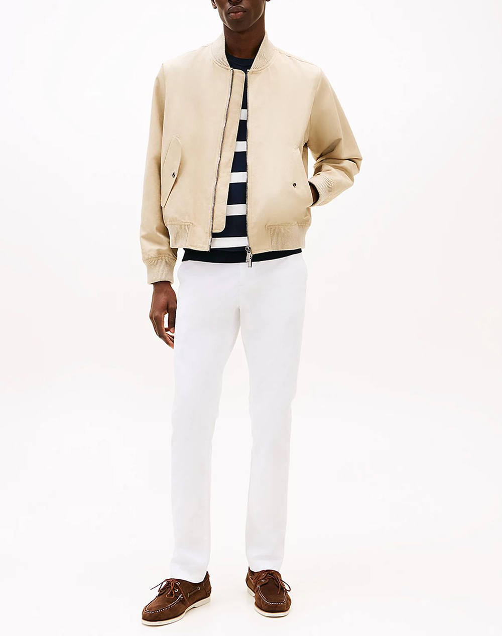 Tommy Hilfiger Chino Bleecker 1985 Pima Cotton Mw0Mw26619-Ycf34 White ανδρικά ρούχα παντελόνια Chinos Politikos Shop Πολιτικός