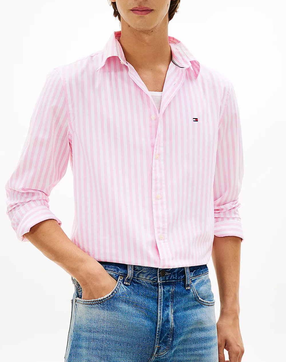 TOMMY HILFIGER FLEX POPLIN CLASSIC STP RF SHIRT MW0MW42440-0D1 Pink