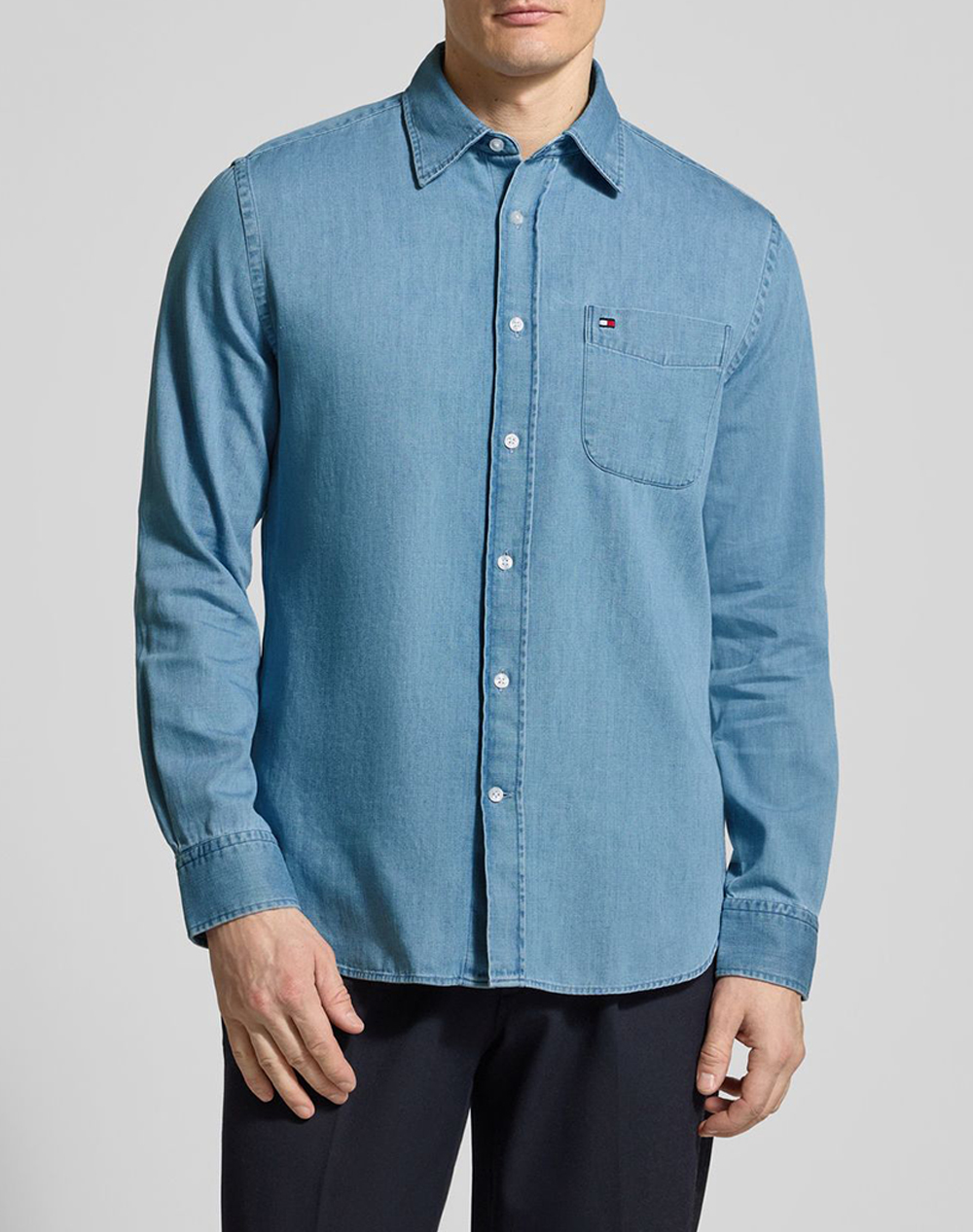 TOMMY HILFIGER LIGHTWEIGHT DENIM RF SHIRT MW0MW42431-1A4 DenimBlue
