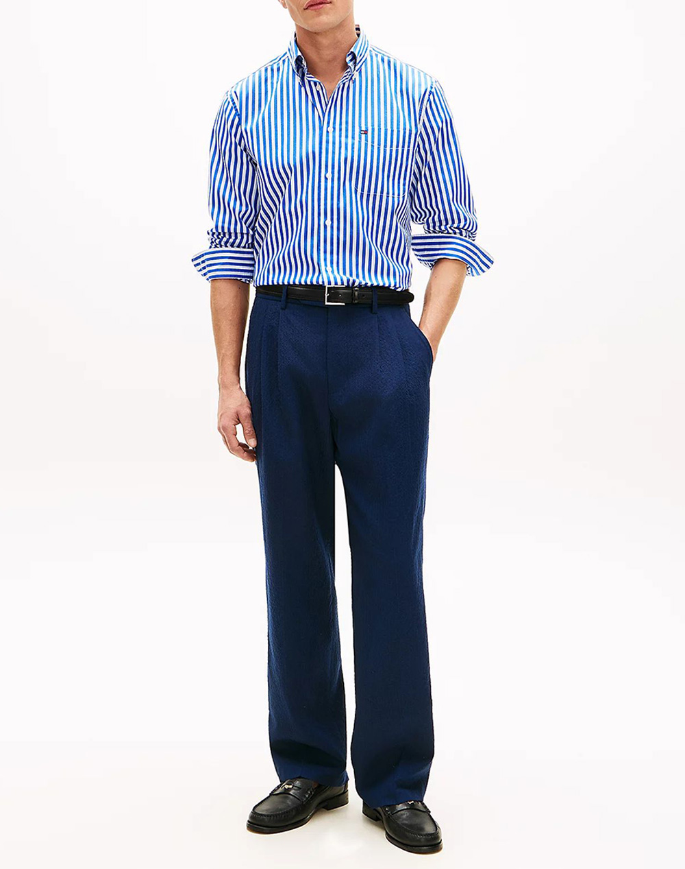 Tommy Hilfiger Ovd Best Level Stp Classic Fit Mw0Mw42434-0A4 Skyblue ανδρικά ρούχα πουκάμισα Politikos Shop Πολιτικός