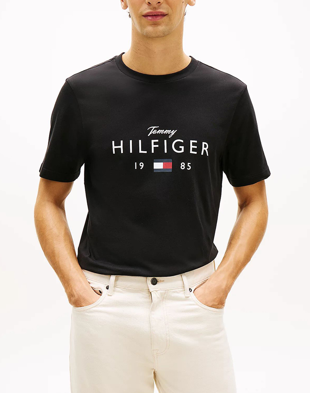 TOMMY HILFIGER BRAND LOVE BIG HILFIGER TEE MW0MW41455-BDS Black