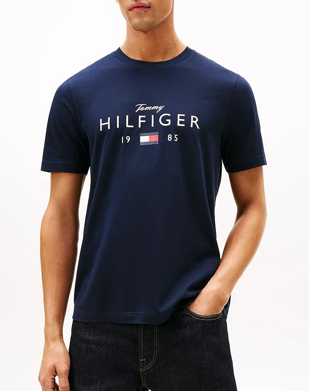 TOMMY HILFIGER BRAND LOVE BIG HILFIGER TEE MW0MW41455-DW5 DarkBlue