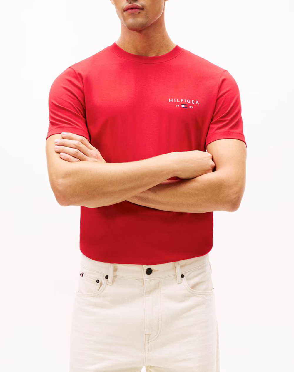 TOMMY HILFIGER BRAND LOVE SMALL HILFIGER TEE MW0MW41456-XLD Red