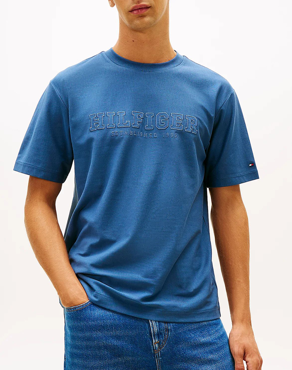 TOMMY HILFIGER MIX MEDIA GRAPHIC TEE MW0MW41766-DBZ Blue