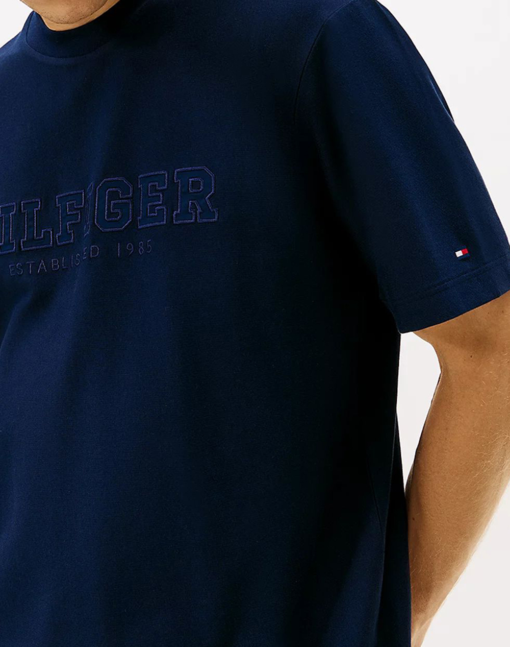 Tommy Hilfiger Mix Media Graphic Tee Mw0Mw41766-C1G Darkblue ανδρικά ρούχα μπλούζες T-Shirt Politikos Shop Πολιτικός