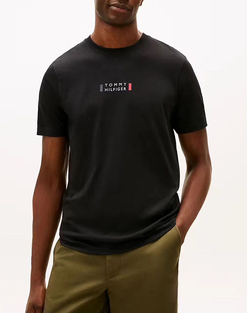 TOMMY HILFIGER BRAND LOVE SMALL CENTER TEE MW0MW41453-BDS Black