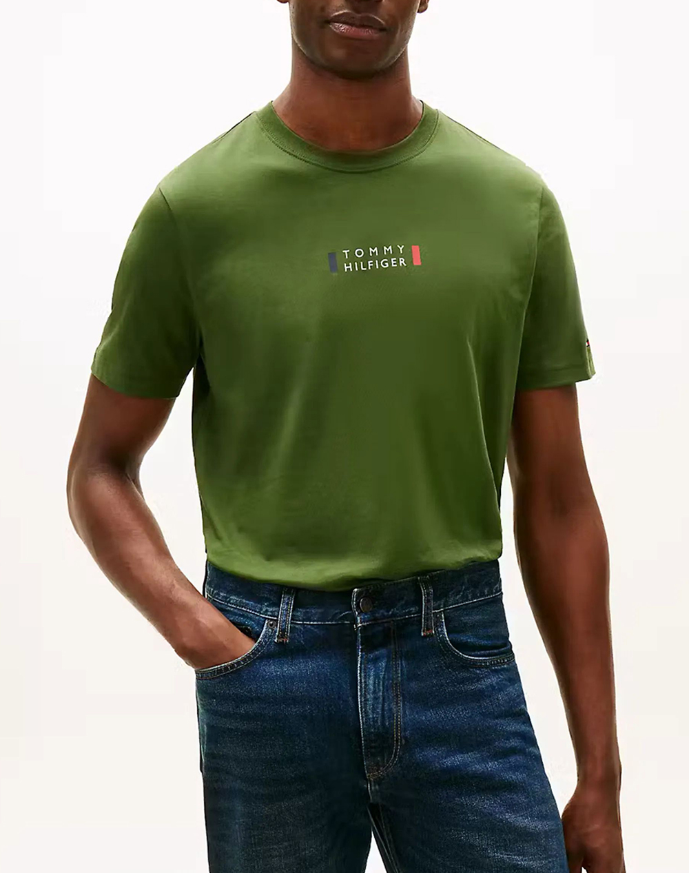 TOMMY HILFIGER BRAND LOVE SMALL CENTER TEE MW0MW41453-L01 Green