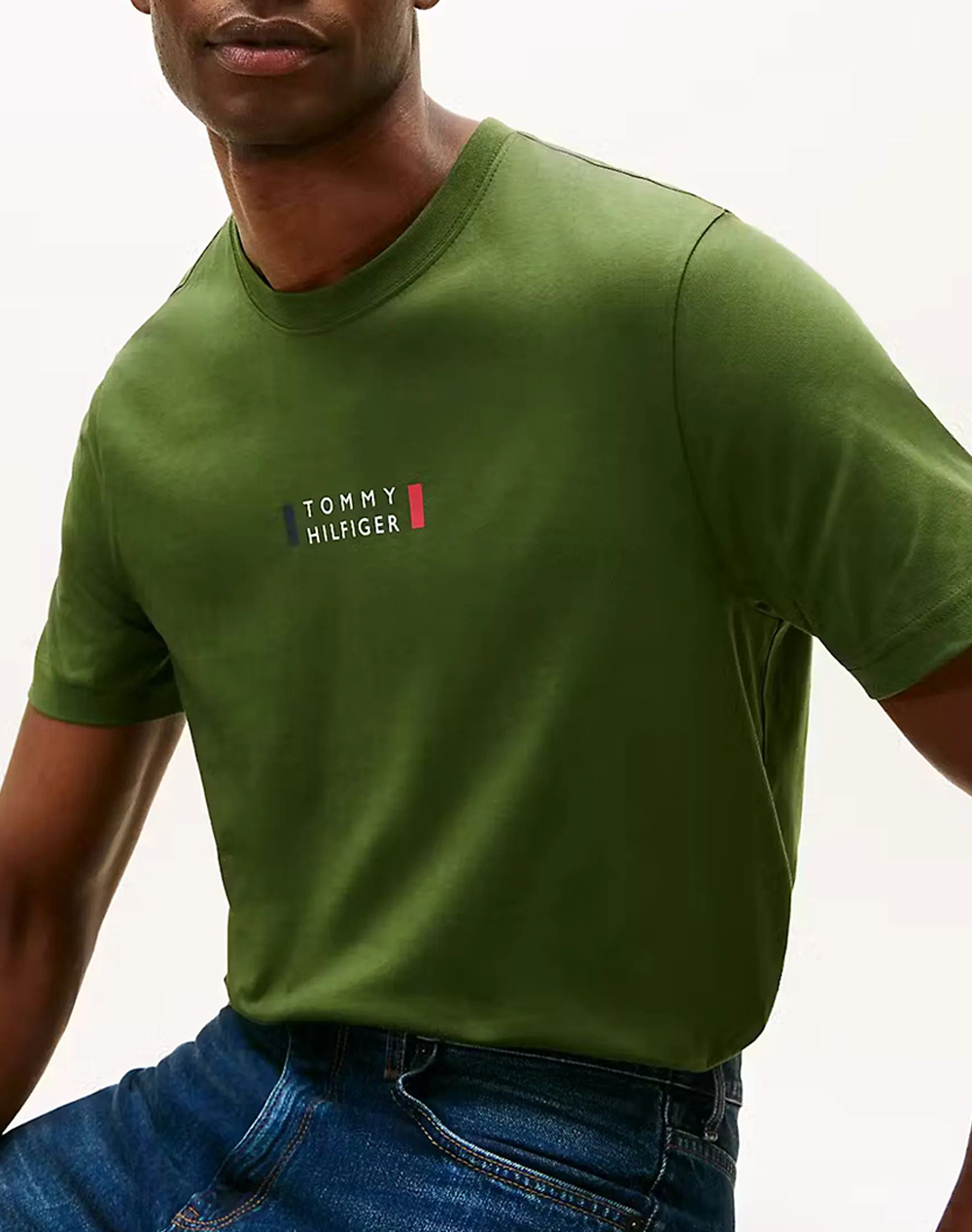 TOMMY HILFIGER BRAND LOVE SMALL CENTER TEE MW0MW41453-L01 Green φωτογραφία