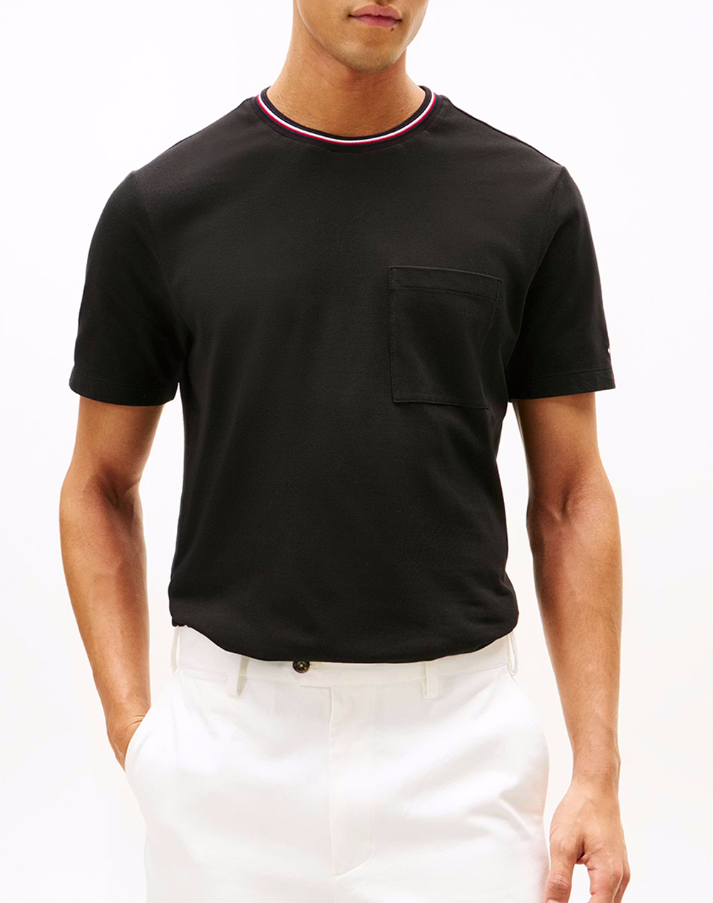 TOMMY HILFIGER RWB POCKET PIQUE TEE MW0MW41472-BDS Black