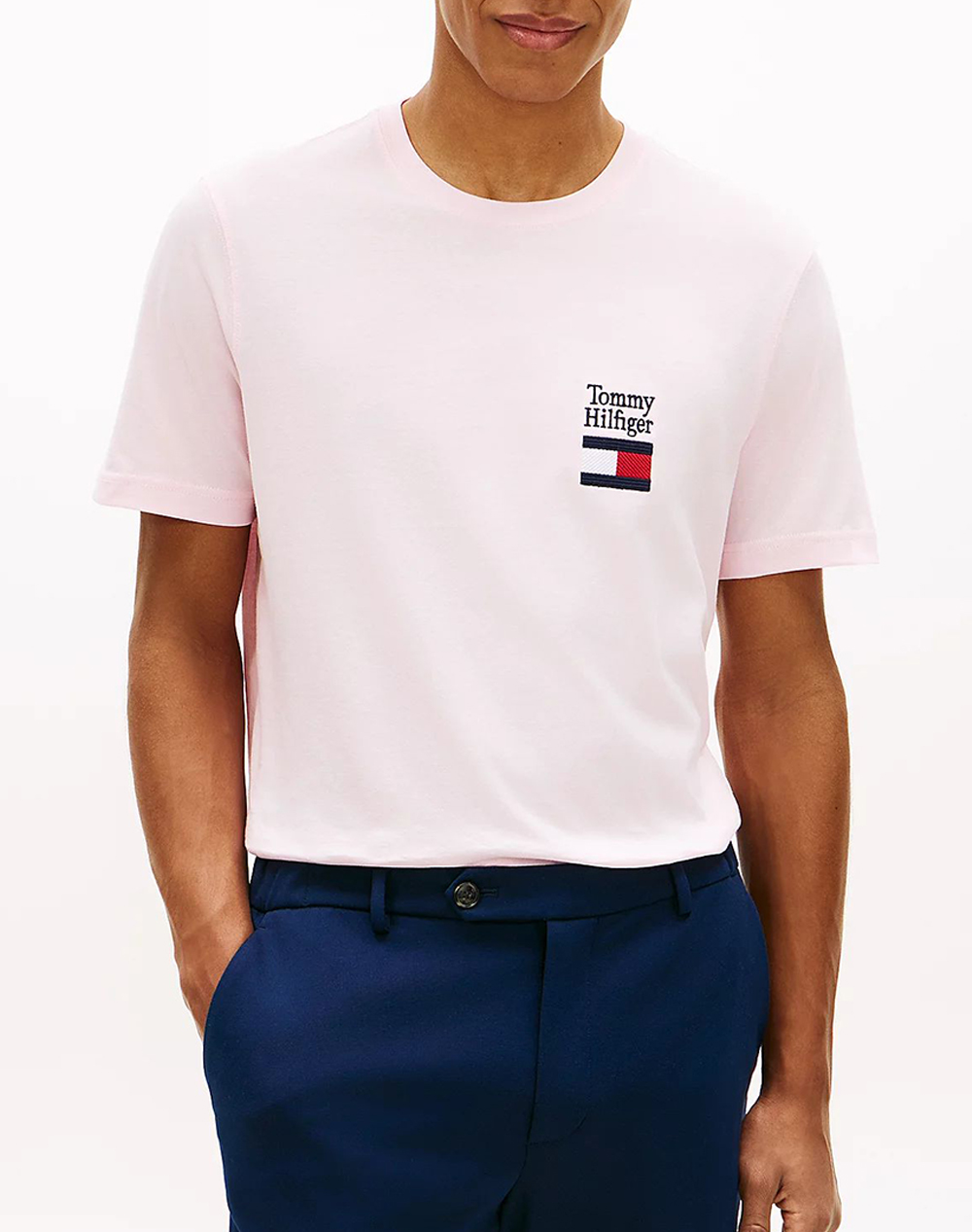 TOMMY HILFIGER BRAND LOVE TEXT STACK TEE MW0MW42367-TPB LightPink