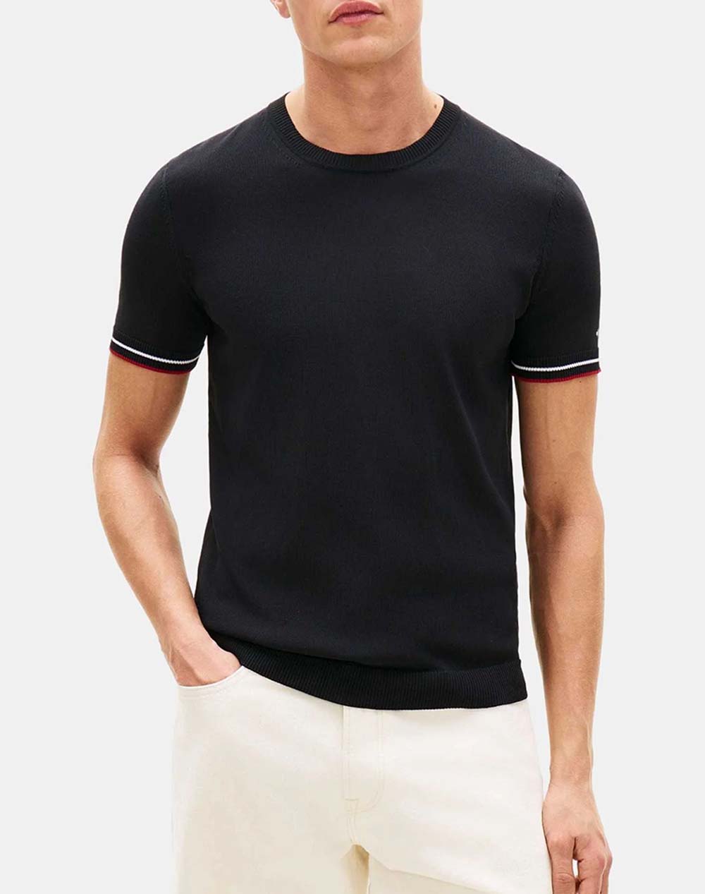 TOMMY HILFIGER DC TECH COTTON TEE MW0MW42676-BDS Black
