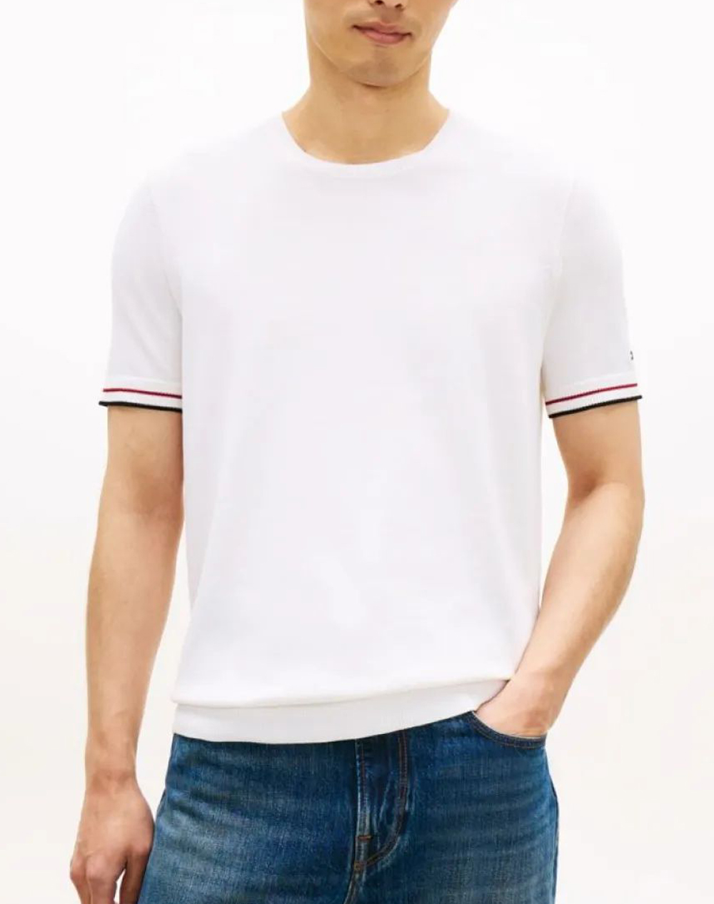 TOMMY HILFIGER DC TECH COTTON TEE MW0MW42676-YBR White