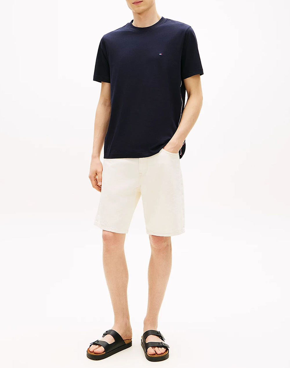 Tommy Hilfiger Global Stripe Tee Mw0Mw42393-Dw5 Darkblue ανδρικά ρούχα μπλούζες T-Shirt Politikos Shop Πολιτικός