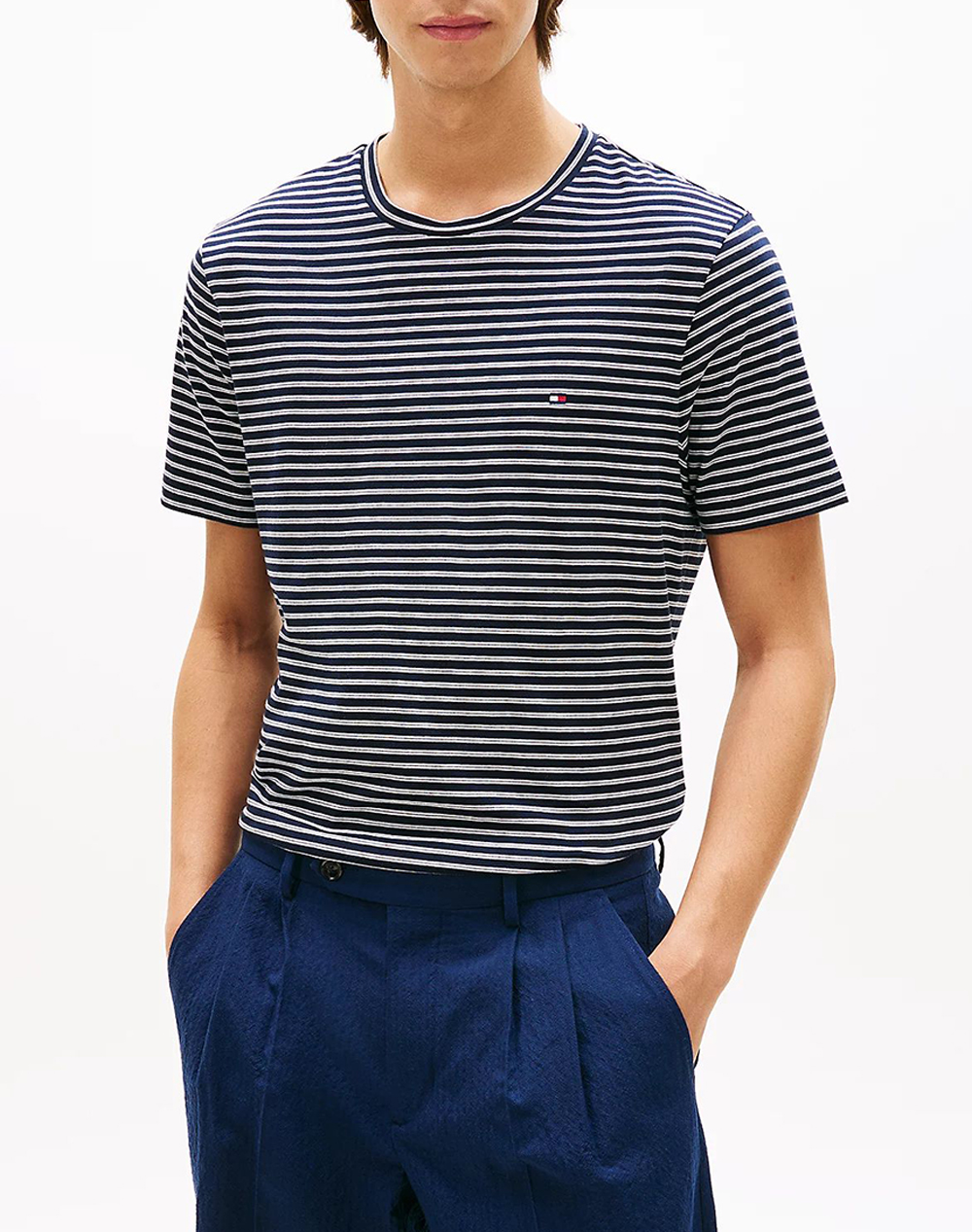 TOMMY HILFIGER ESS SEASONAL REG FIT STRIPE TEE MW0MW40923-0BC DarkBlue
