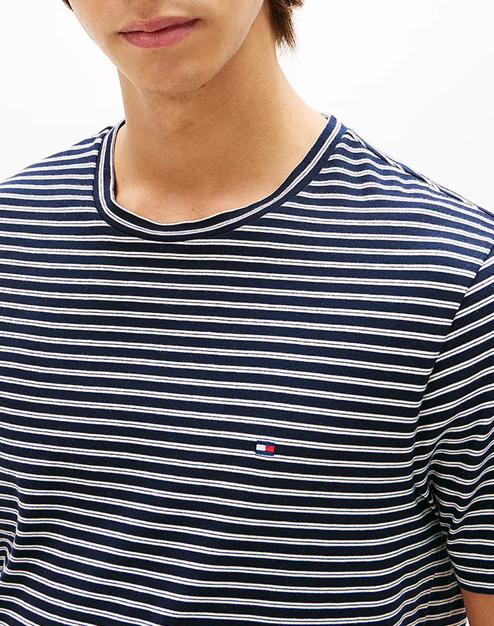 Tommy Hilfiger Ess Seasonal Reg Fit Stripe Tee Mw0Mw40923-0Bc Darkblue ανδρικά ρούχα μπλούζες T-Shirt Politikos Shop Πολιτικός