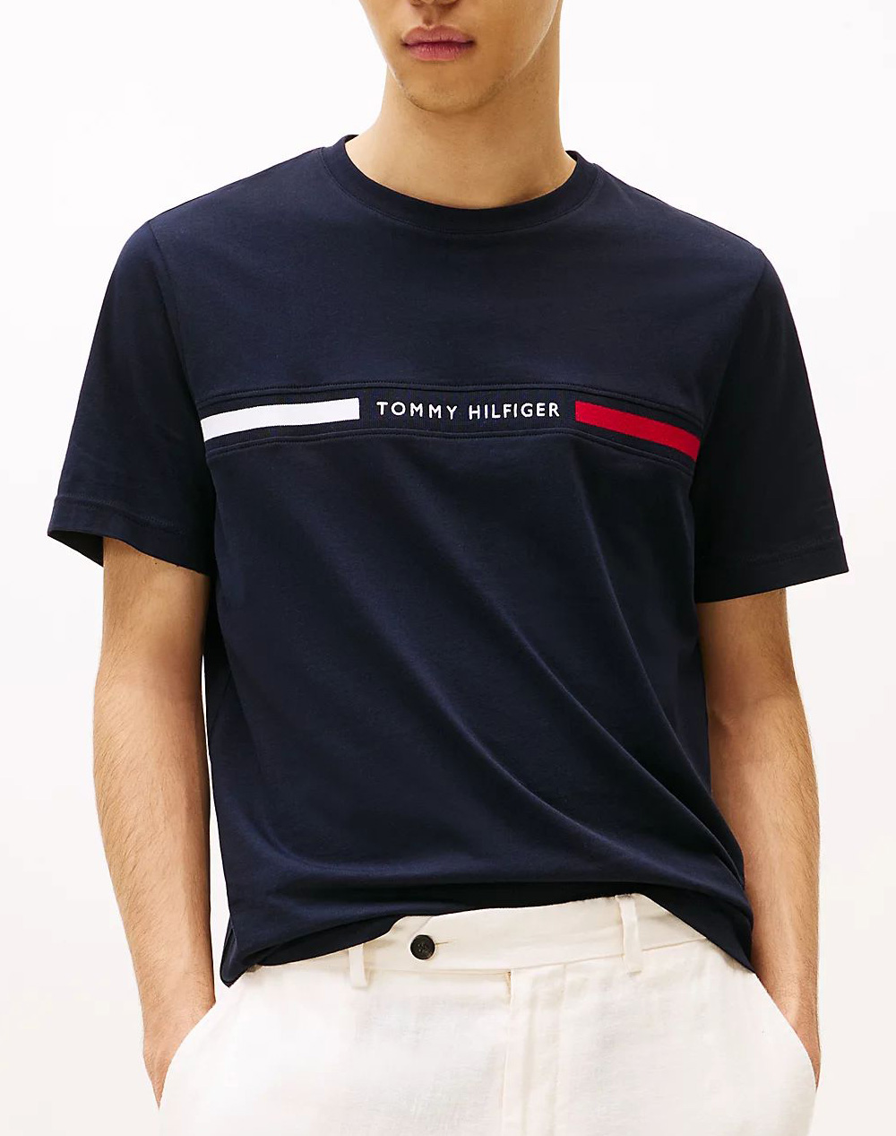 TOMMY HILFIGER HILFIGER CHEST INSERT TEE MW0MW36498-DW5 DarkBlue