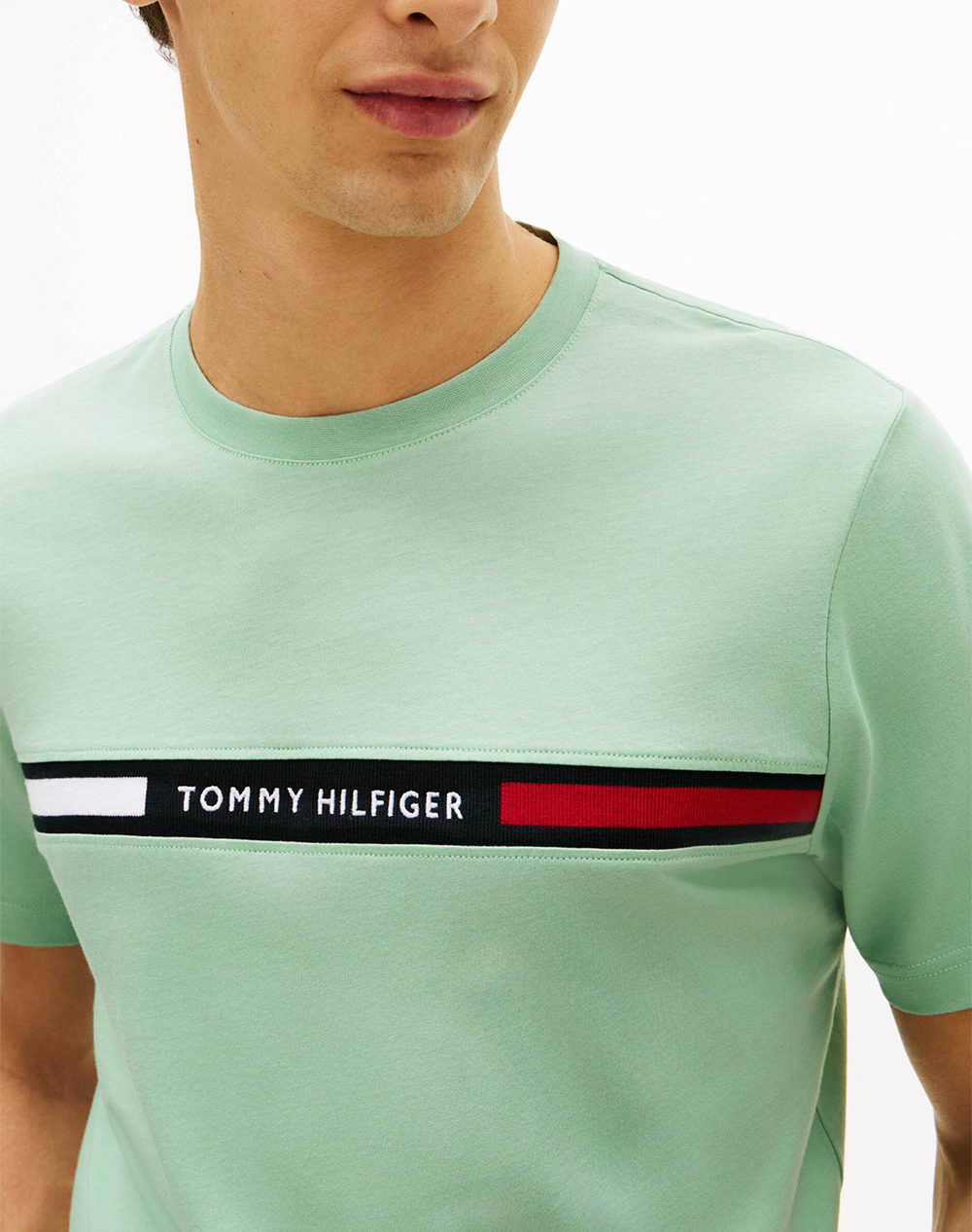 Tommy Hilfiger Chest Insert Tee Mw0Mw36498-Mai Mintgreen ανδρικά ρούχα μπλούζες T-Shirt Politikos Shop Πολιτικός