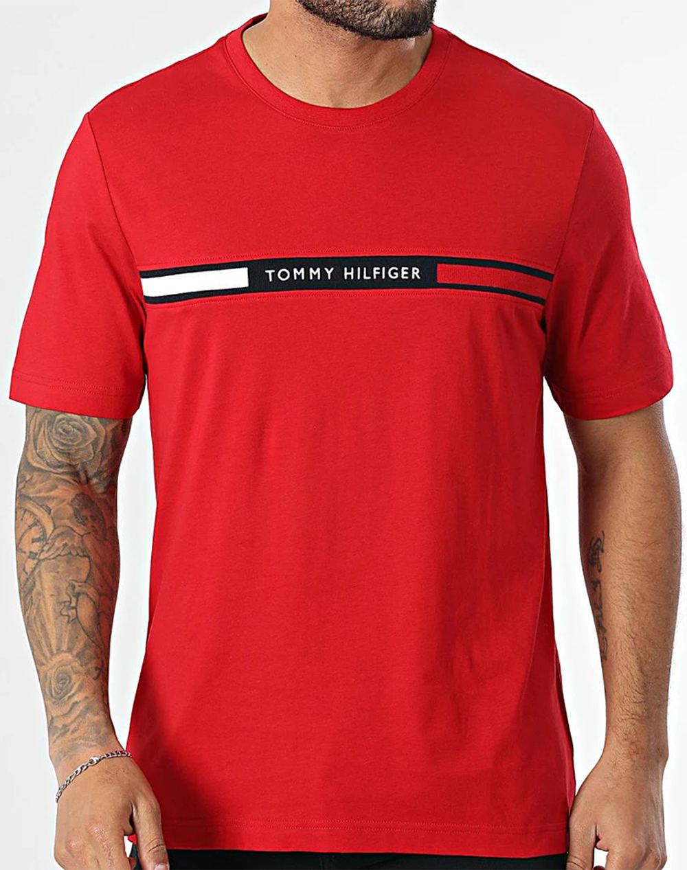 TOMMY HILFIGER HILFIGER CHEST INSERT TEE MW0MW36498-XLD Red