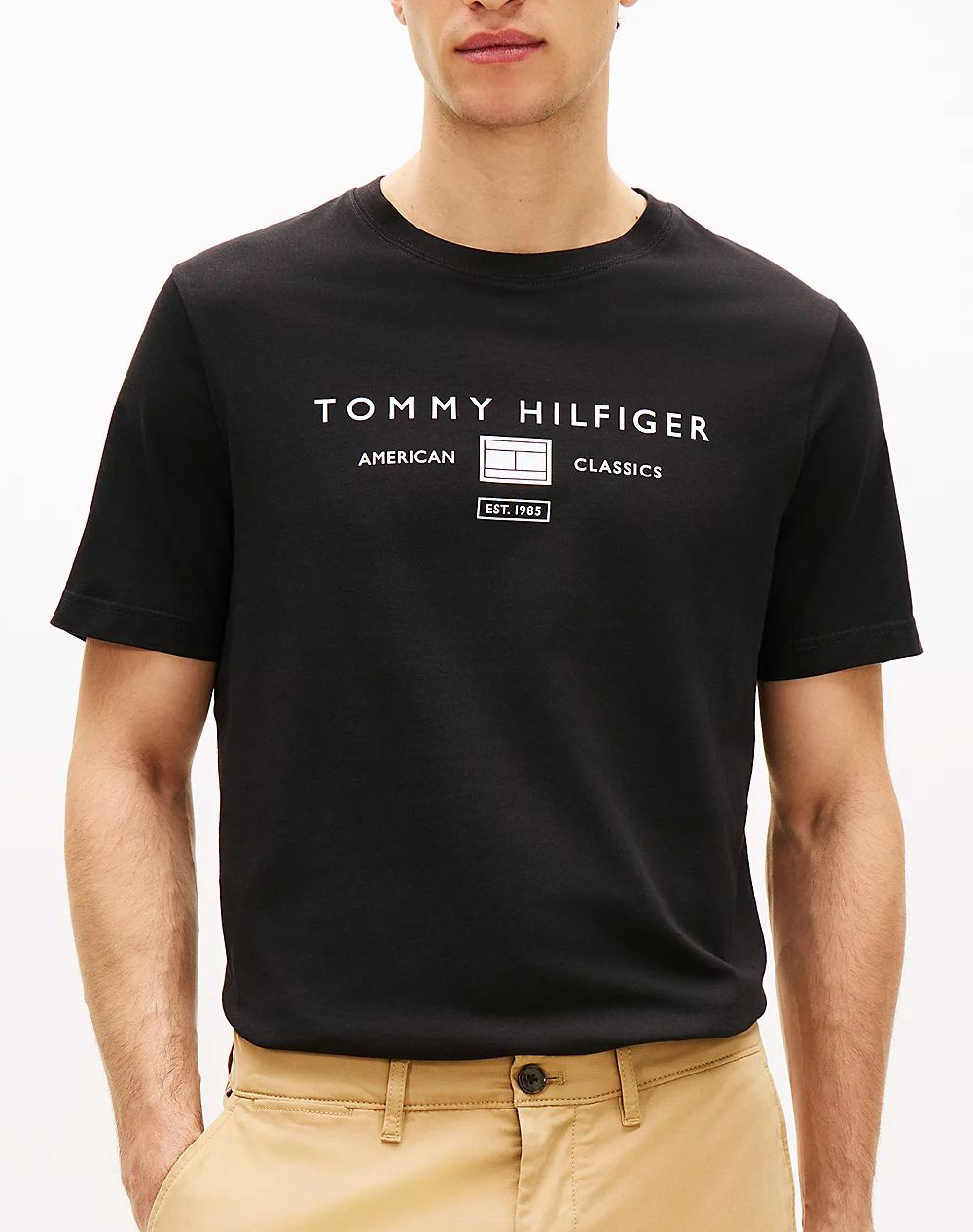 TOMMY HILFIGER BRAND LOVE MONO STACK TEE MW0MW42365-BDS Black