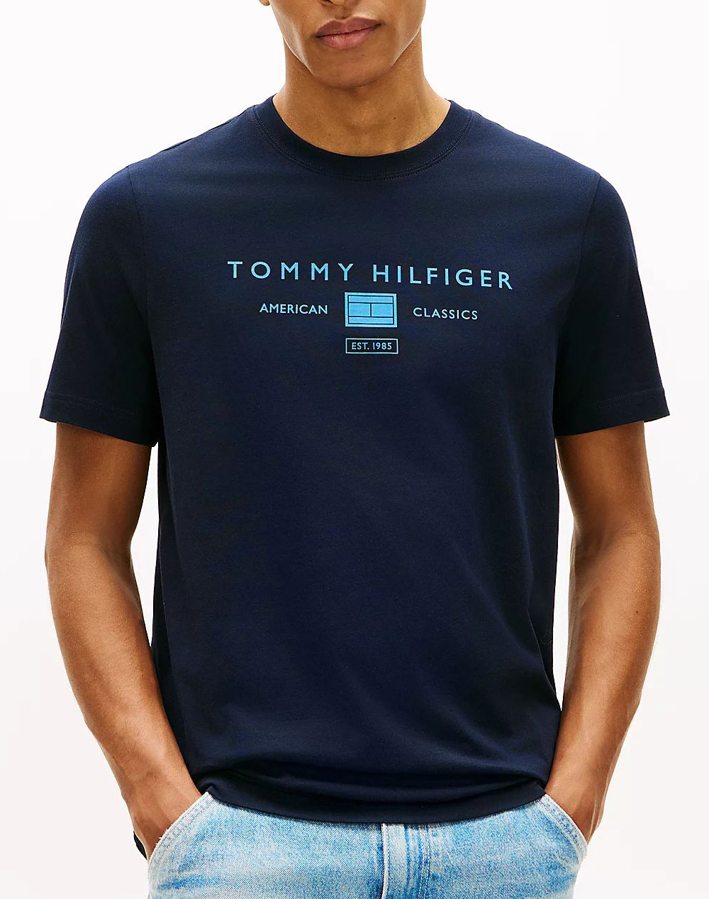 TOMMY HILFIGER BRAND LOVE MONO STACK TEE MW0MW42365-DW5 DarkBlue